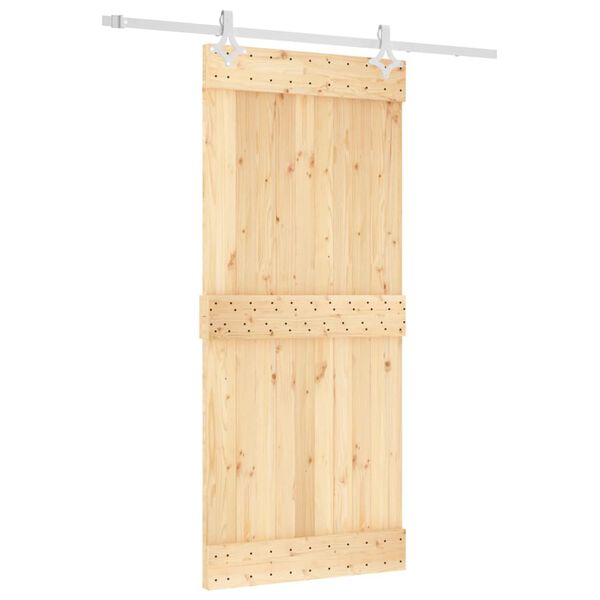 vidaXL Sliding Door with Hardware Set 90x210 cm Solid Wood Pine