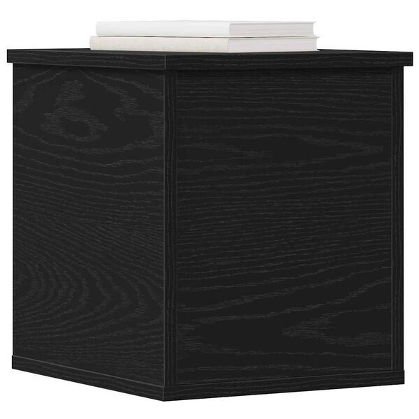vidaXL Storage Box Black Oak 30 x 35 x 35 cm Engineered Wood