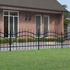 vidaXL Garden Fence with Spear Top Black 240x75 cm Powder-coated Steel