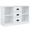 vidaXL Sideboards 3 pcs High Gloss White Engineered Wood