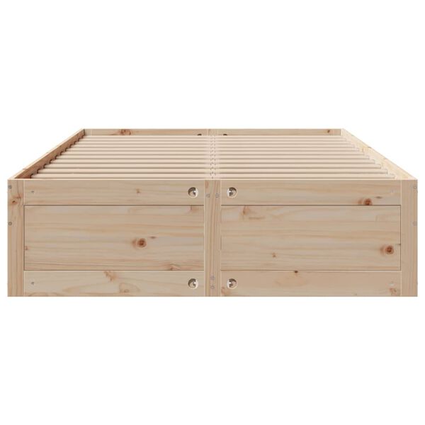 vidaXL Bed Frame without Mattress with Drawers 160x200 cm Solid Wood Pine