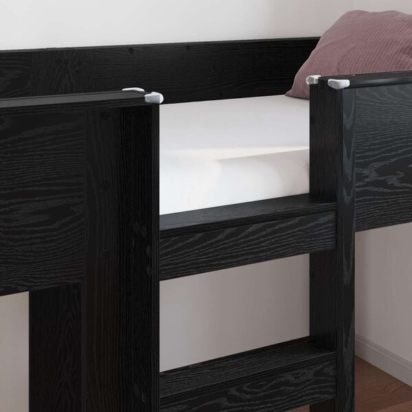 vidaXL Bunk Bed for Kids Black Oak 100 x 200 cm Engineered wood