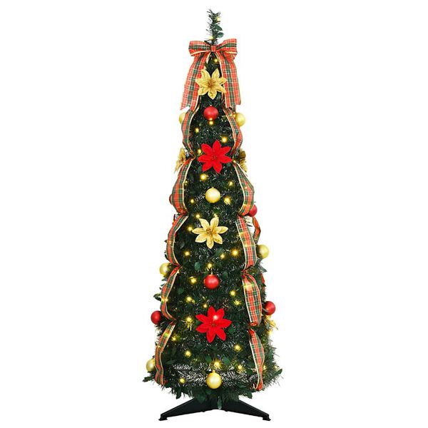 vidaXL Artificial Christmas Tree with 50 LEDs Green 125 cm PVC