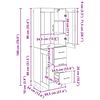 vidaXL Highboard Old Wood 69.5 x 34 x 180 cm Engineered Wood
