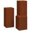 vidaXL Plant Stand 3 pcs Rusty 24 x 24 x 75 cm Weathering Steel