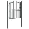 vidaXL Fence Gate with Spikes Grey 150 x 100 cm Powder-coated steel