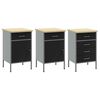 vidaXL Work Cabinet with Drawer 8 pcs Black Engineered Wood and Steel