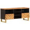 vidaXL TV Cabinet Brown and Black 100x33,5x46 cm Solid Wood Mango