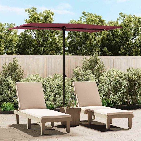vidaXL Garden Parasol with Aluminium Pole 2x1.5 m Bordeaux Red