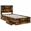 vidaXL Bed Frame with Drawer Smoked Oak 100 x 200 cm Engineer Wood