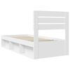 vidaXL Bed Frame with Headboard White 75 x 190 cm Solid Pine Wood
