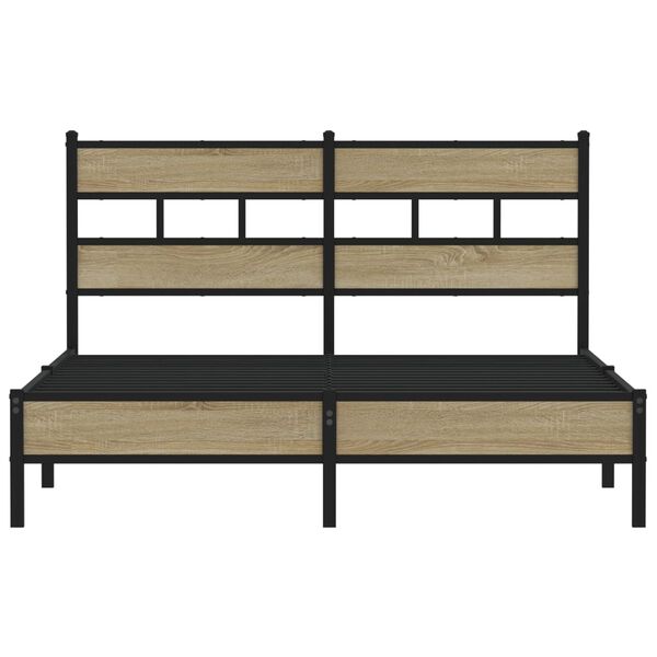 vidaXL Bed Frame without Mattress Sonoma Oak 160x200 cm Engineered Wood