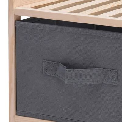 H&S Collection Storage Cabinet with 3 Storage Boxes Dark Grey