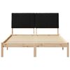 vidaXL Bed Frame with Headboard Black 140 x 200 cm Solid Pine Wood