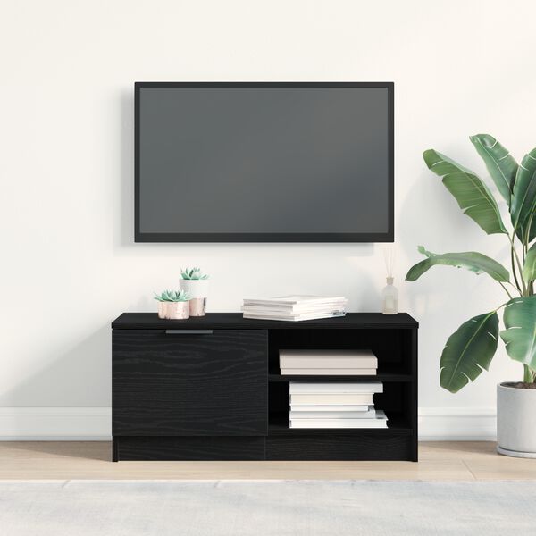 vidaXL TV Cabinet Black Oak 80 x 35 x 36.5 cm Engineered Wood