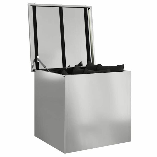 vidaXL Outdoor Storage Box Silver 55 x 50.5 x 50 cm Steel