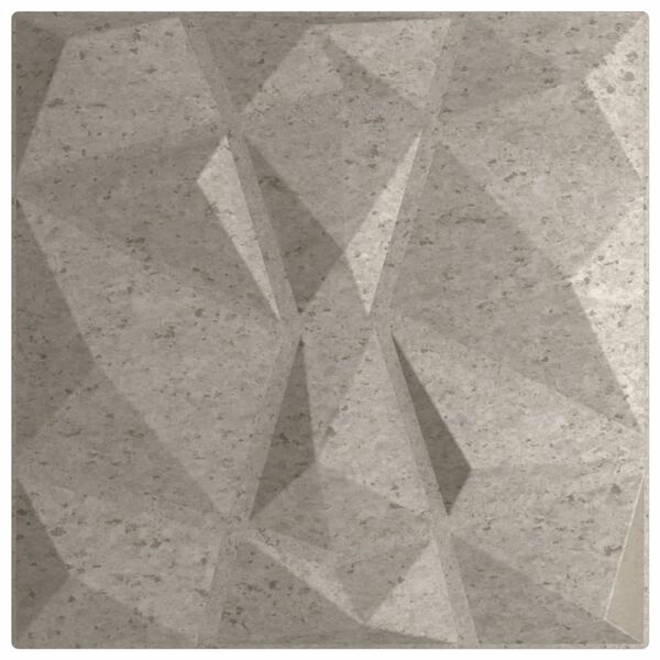 vidaXL Wall Panels 48 pcs Concrete Grey 50x50 cm XPS 12 m&sup2; Diamond