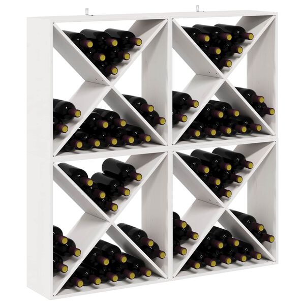 vidaXL Wine Rack 4 pcs White 62 x 25 x 62 cm Solid Pine Wood
