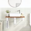vidaXL Basin Shelf Wall Mounted Steel and Solid Wood Oak