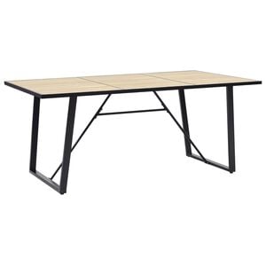 vidaXL Dining Table | Oak tabletop and black frame