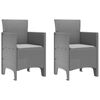 vidaXL Garden Chair 2 pcs Light Grey Polypropylene
