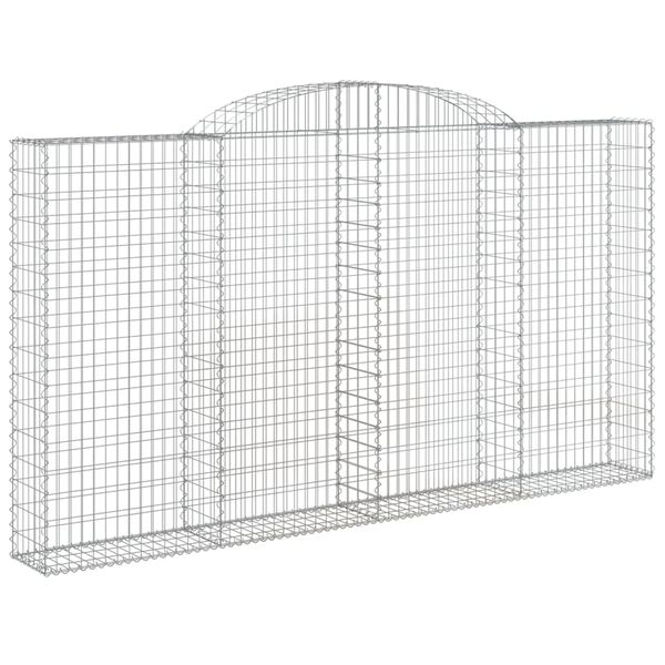 vidaXL Arched Gabion Baskets 10 pcs 300x30x160/180 cm Galvanised Iron