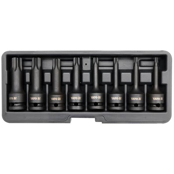 YATO Eight Piece Impact Torx Socket Bit Set Black YT-1065