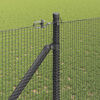 vidaXL Fence Post Grey 50 x 1.4 m (12 x 12 mm mesh) Steel and PVC