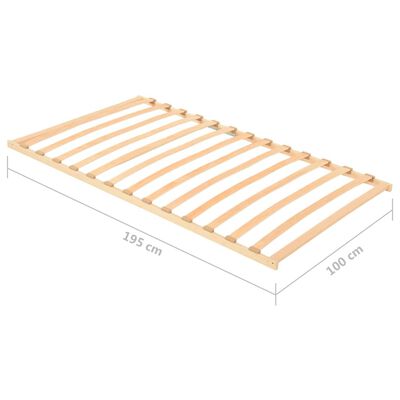 vidaXL Slatted Bed Base with 13 Slats 100x200 cm