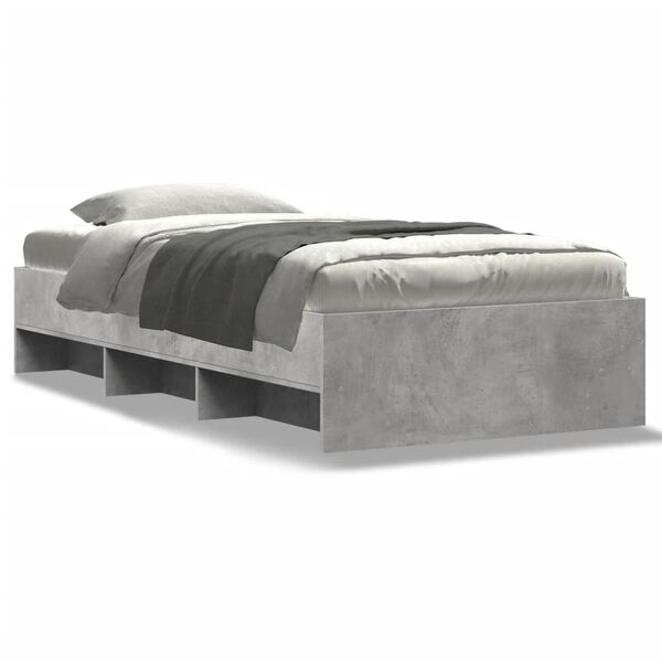 vidaXL Bed Frame without Mattress Concrete Grey 90x190cm Engineered Wood