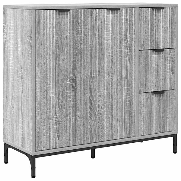 vidaXL Sideboard Grey Sonoma 89.5 x 33 x 82 cm Engineered Wood