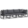 vidaXL Garden Sofa Set 4 pcs Black Metal