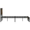 vidaXL Metal Bed Frame without Mattress Smoked Oak 137x190 cm