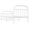 vidaXL Metal Bed Frame without Mattress with Footboard White 100x190cm