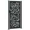 vidaXL Garden Gate Black 100x200 cm Steel Flame Design