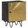 vidaXL Bedside Cabinet with Brass Front 40x30x50 cm Solid Mango Wood