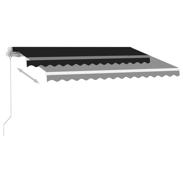 vidaXL Manual Retractable Awning with LED 300x250 cm Anthracite