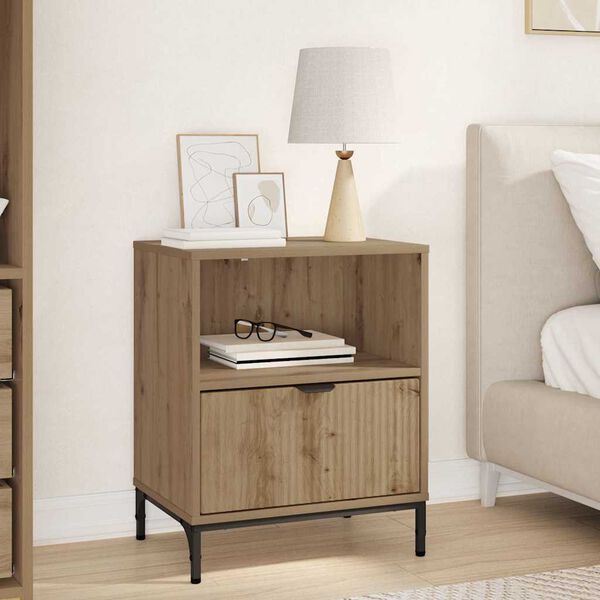 vidaXL Bedside Table Artisan oak 49 x 36 x 61 cm Engineered wood