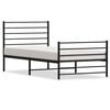 vidaXL Metal Bed Frame without Mattress with Footboard Black 107x203cm