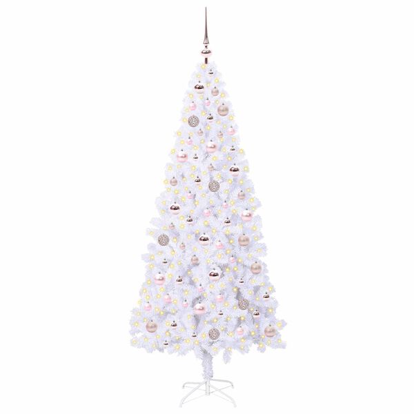 vidaXL Artificial Christmas Tree with Stand White 180 cm PVC and Steel