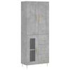 vidaXL Highboard Concrete Grey 69.5x34x180 cm Engineered Wood