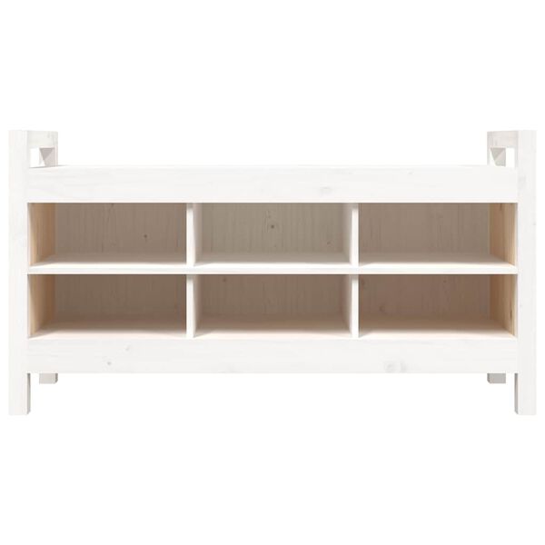 vidaXL Hall Bench White 110x40x60 cm Solid Wood Pine