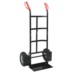 vidaXL Hand Trolley Black and Red 57 x 46 x 113 cm Steel