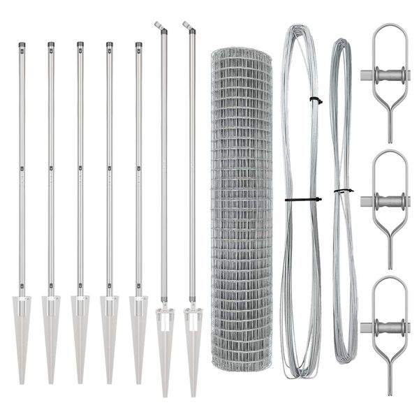 vidaXL Fence with Post Silver 1.6 x 10 m Steel