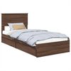 vidaXL Storage Bed with Drawer Brown Oak 75 x 190 cm Engineered Wood