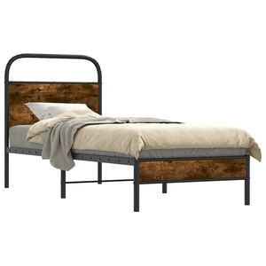 vidaXL Bed Frame Without Mattress 80x200 cm Smoked Oak Engineered Wood