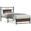 vidaXL Bed Frame without Mattress Brown Oak 90x190 cm Single Engineered Wood