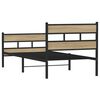 vidaXL Metal Bed Frame without Mattress Sonoma Oak 90x200 cm