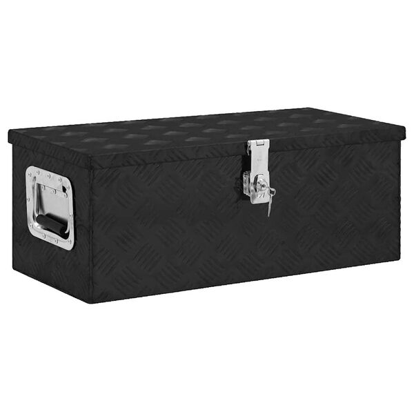 vidaXL Storage Box Black 70x31x27 cm Aluminium