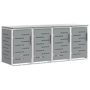 vidaXL Wheelie Bin Storage for 4 Bins 240L Stainless Steel Grey